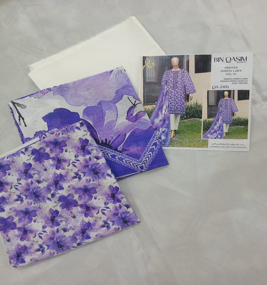 Doria Printed Lawn 2025 Edition 3 Piece Unstitched Suite