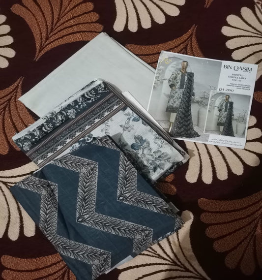 Printed Doria Lawn 3 Piece unstitched suite